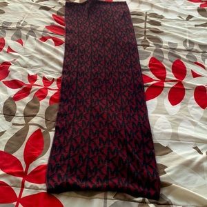 Burgundy & Black Michael Kors Infinity Scarf
